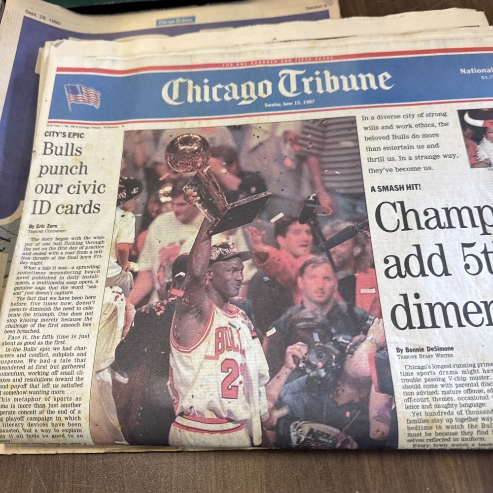 Michael Jordan Newspaper June 15, 1997 Chicago Tribune W/original Inserts